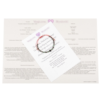 Bransoletka celebrytka czarny TURMALIN MALACHIT HEMATYT ochrona i odwaga